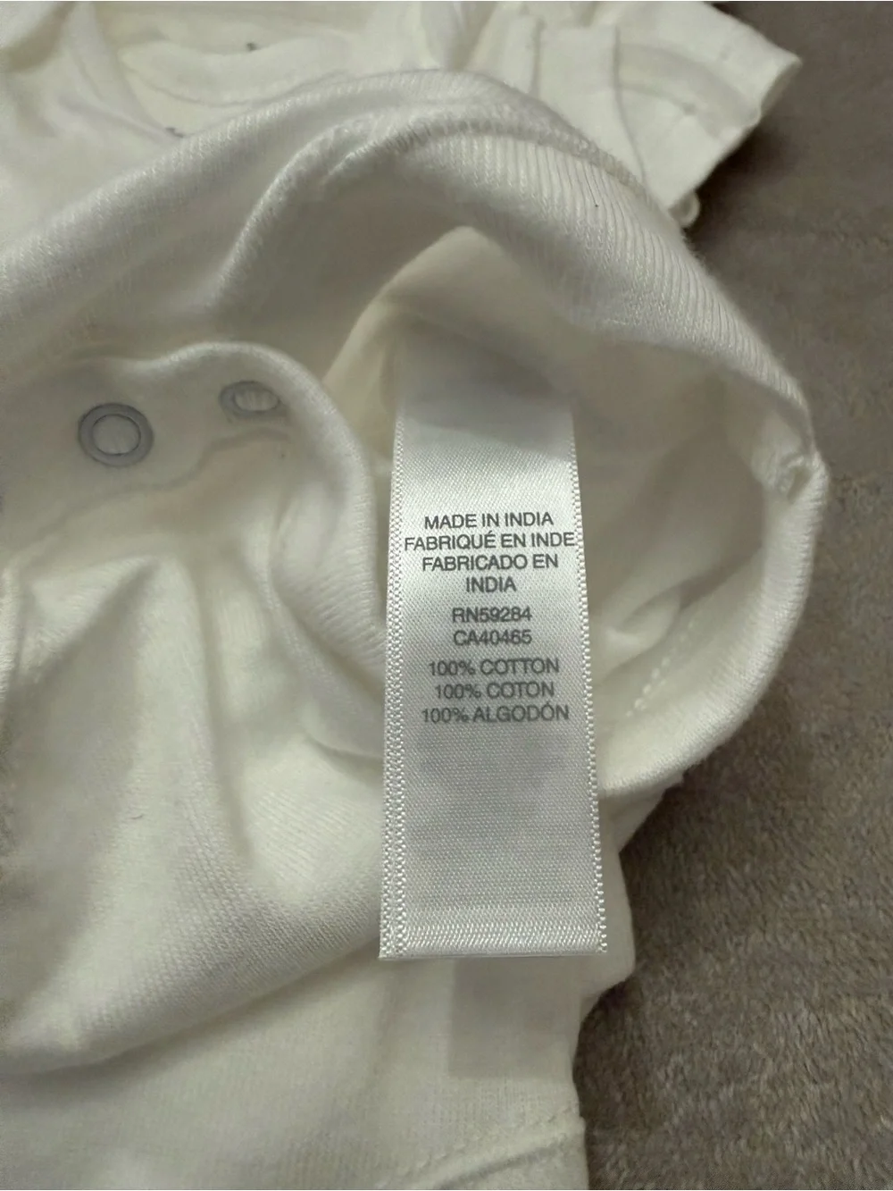 Bundles Baby Place 5 Pack White Newborn Bodysuits 100% Cotton NWT